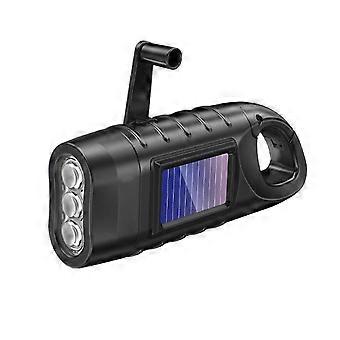 3 Pack Hand Crank Solar Led Flashlight 800 Lumens High Brightness with Usb Charging Hook for Camping Hiking Emergency