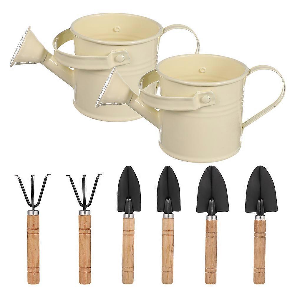 Metal Watering Can Plant Care Tools with Mini and Rake 2Sets