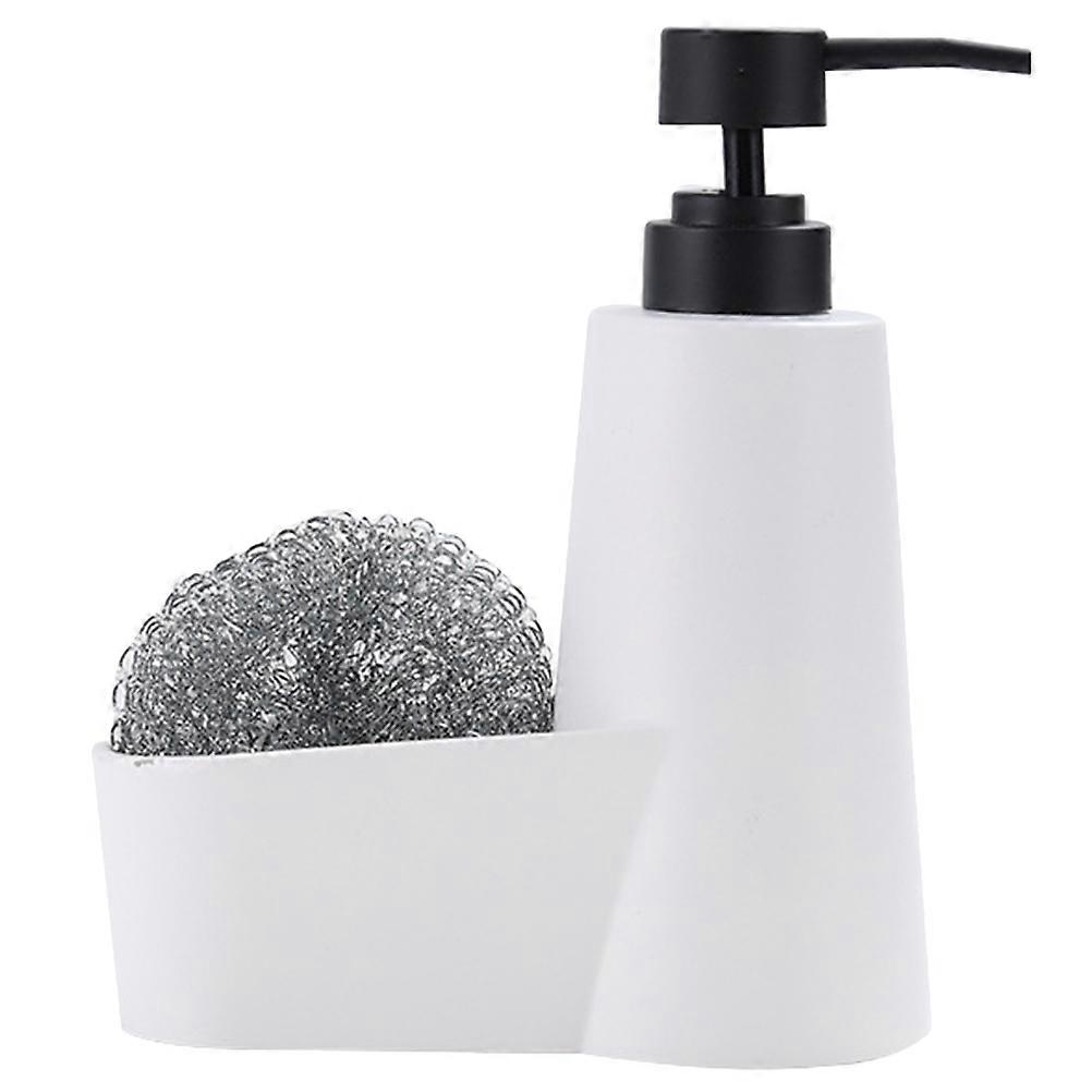Kitchen Soap Dispenser with Sponge Holder for Storage Use White Color