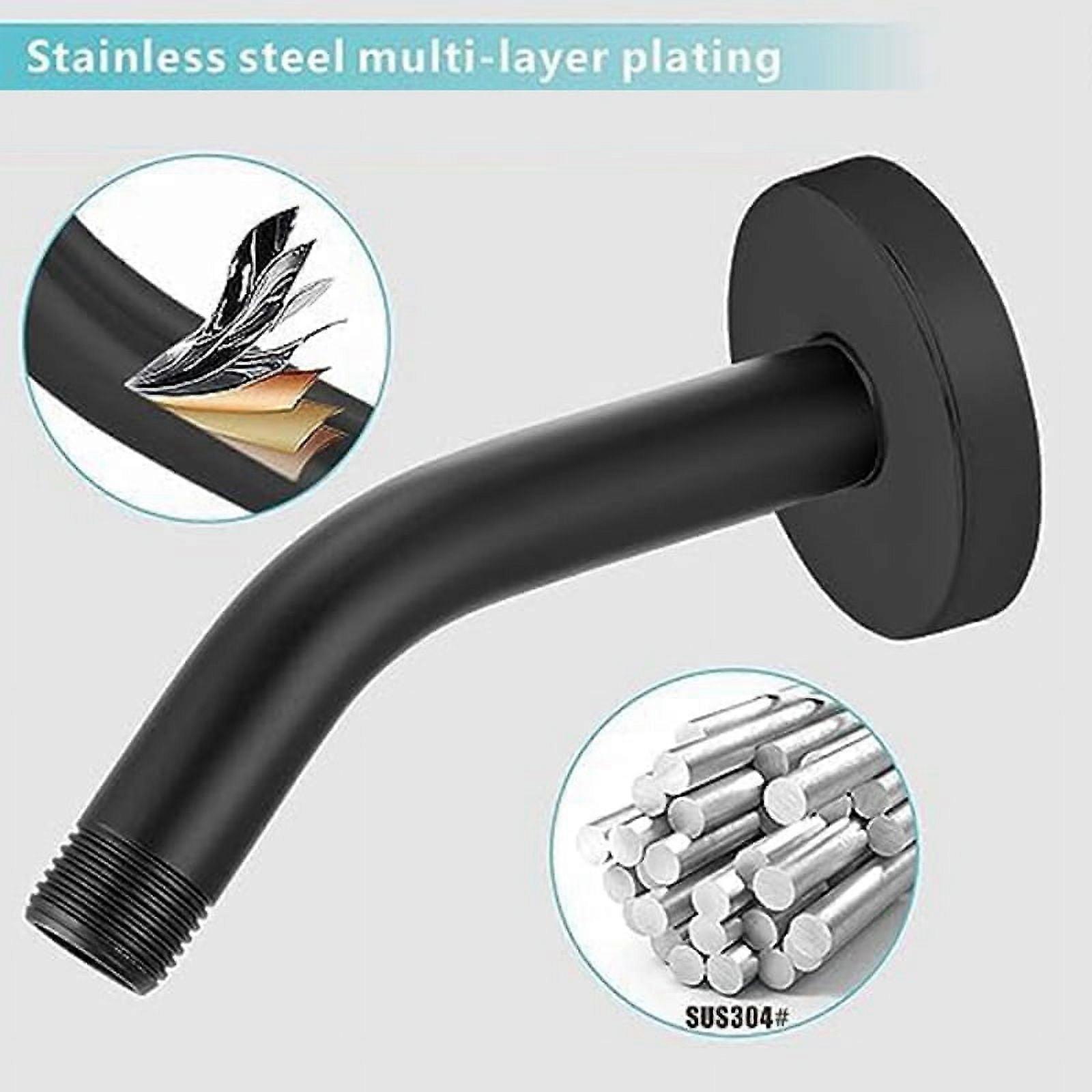 Shower Arm, Wall Mount Replacement Shower Arm for Fixed Shower and Handheld Showerhead, 20cm