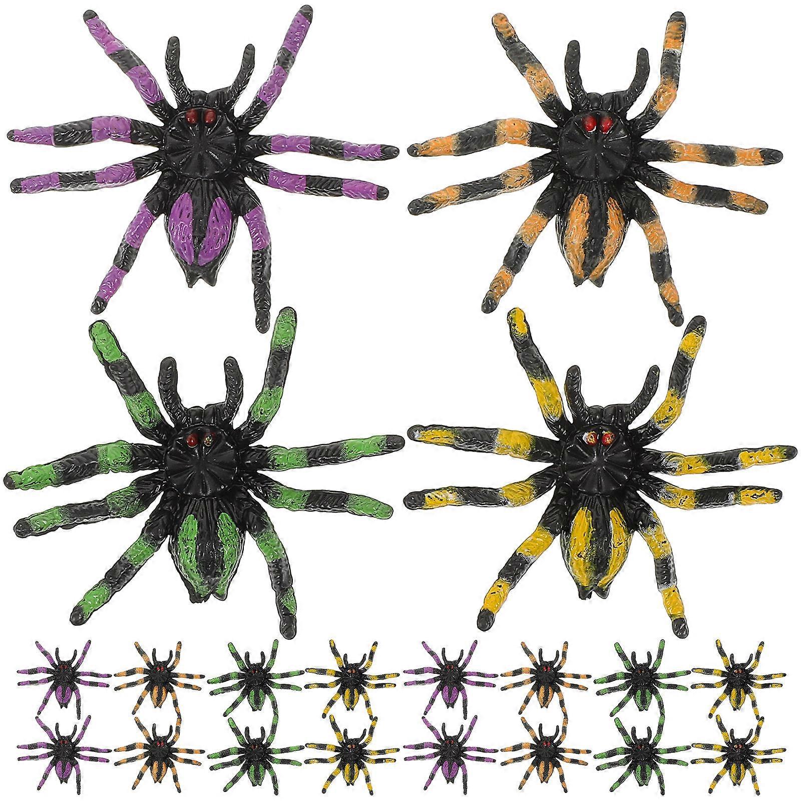 Halloween Spider Decor for Party Supply 80Pcs High Simulation Plastic Spiders
