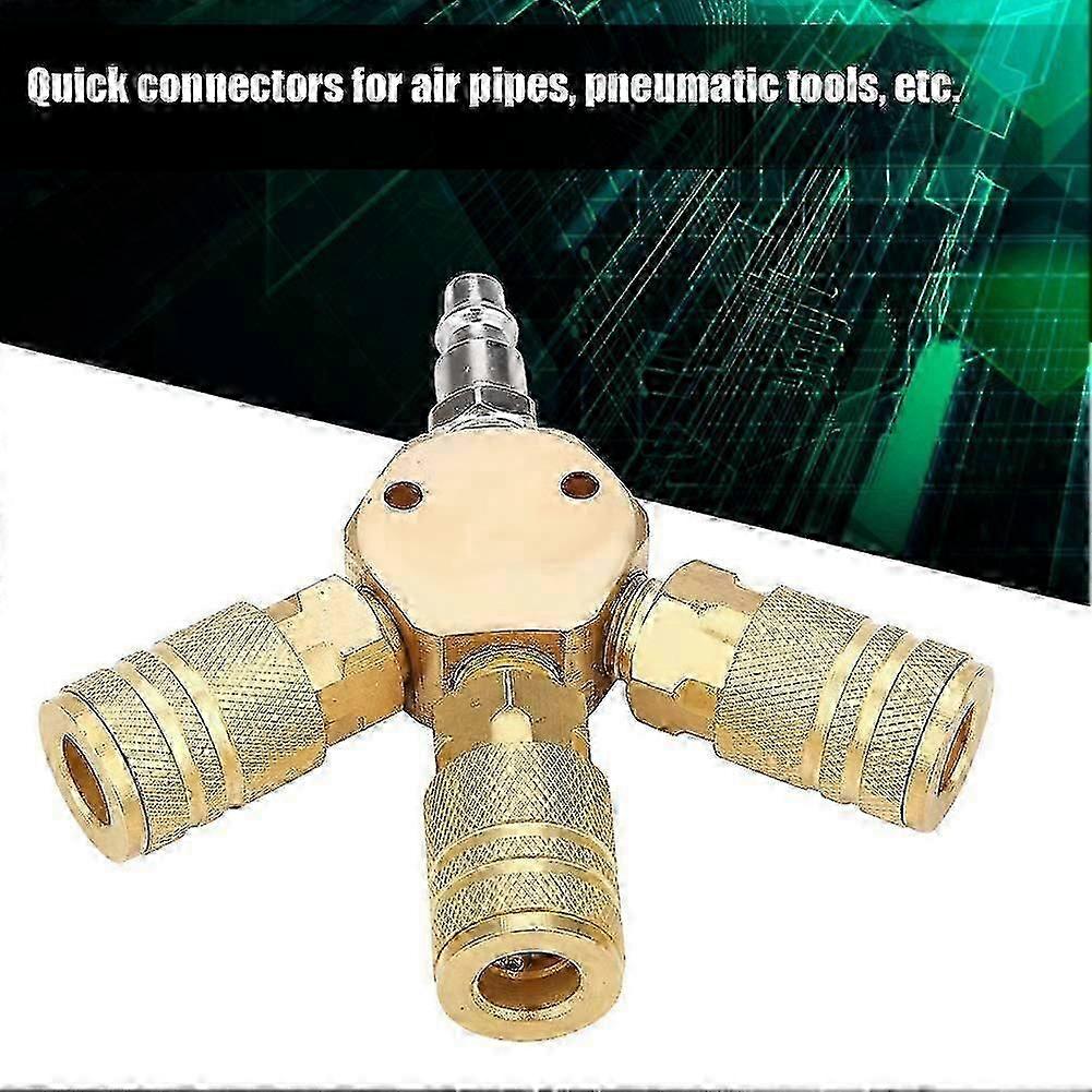 1/4" T-Shaped Pneumatic Quick Coupling 3-Way Tee Connector