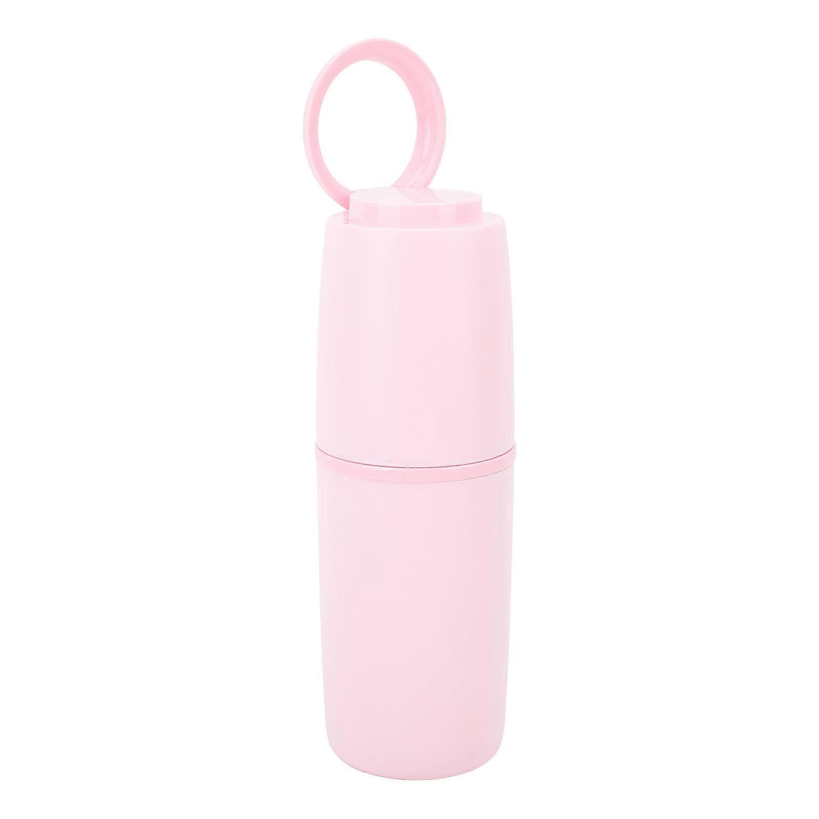 Travel Toothbrush Case Portable Plastic Toothpaste Holder Pink