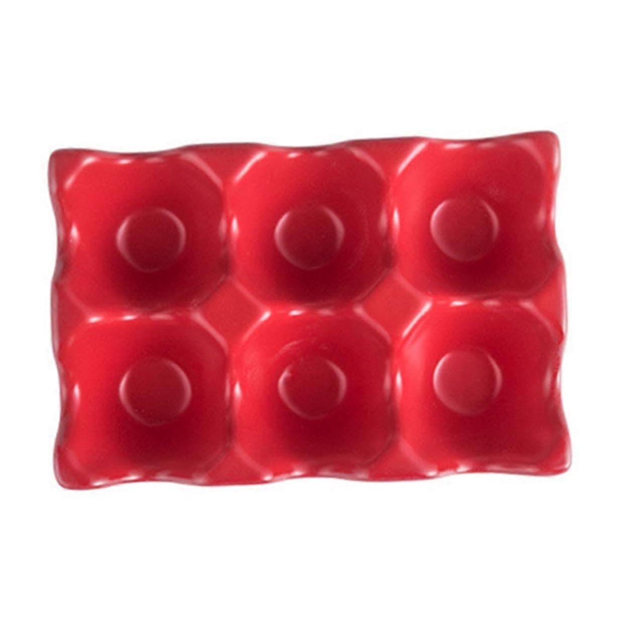 6grids Ceramic Egg Storage Container Red 14.5x9.5x3.2cm Fridge Safe Shockproof 6Grid Egg Holder