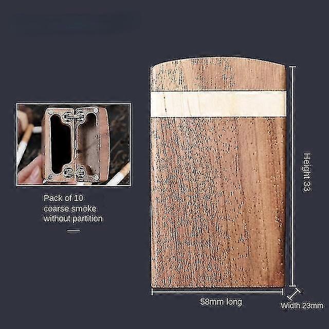 Black walnut wood cigarette case for men with creative flip lid