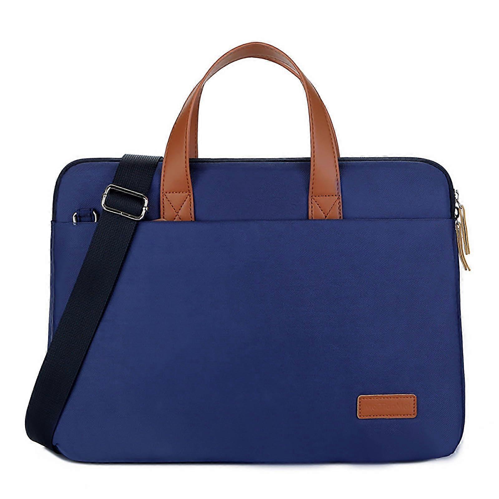 Unisex Shoulder Bag Lightweight LargeCapacity Office Bag For Documents And Study Books 37 x 30 x 4 cm Dark Blue