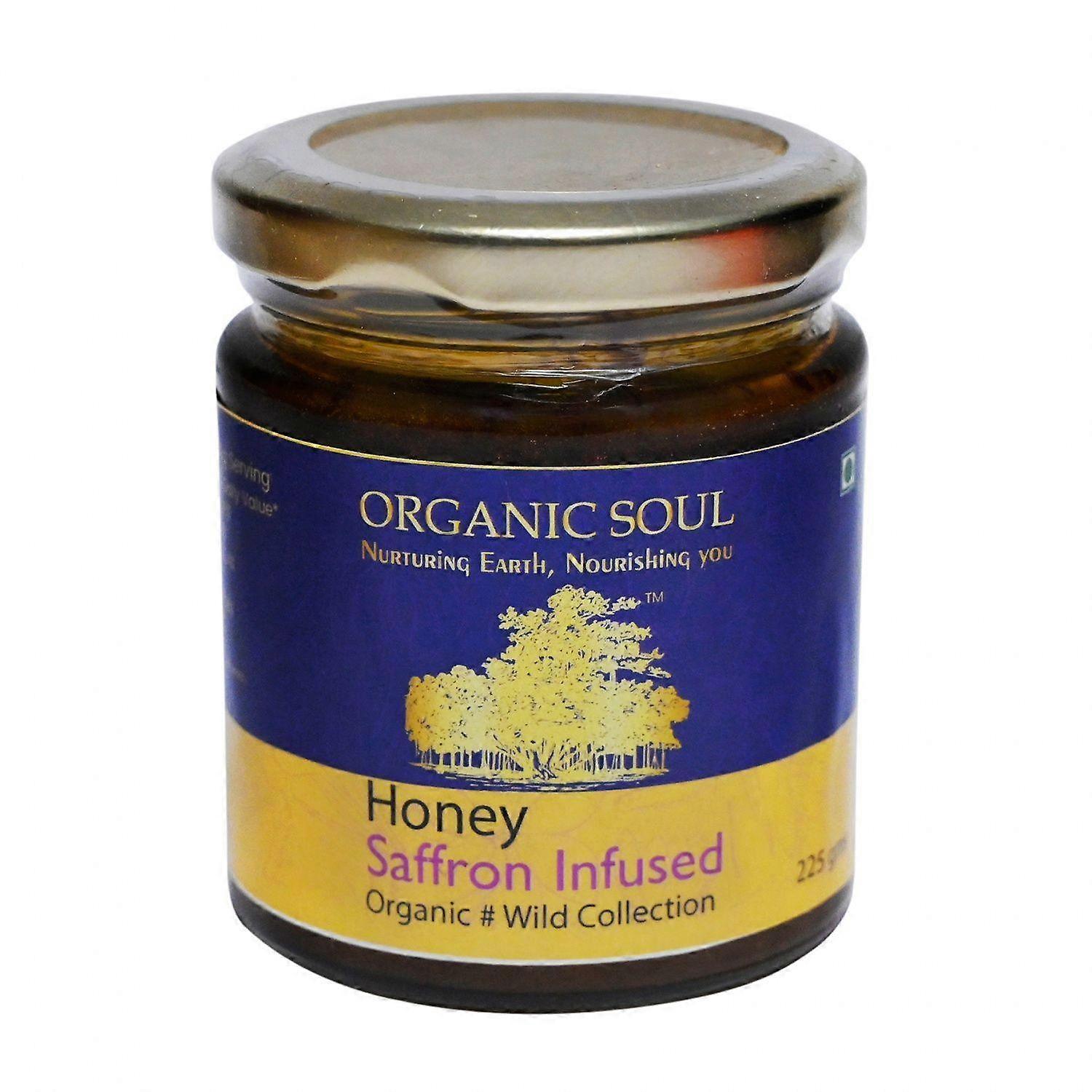 Мед с Шафраном (225 г), Honey Saffron Infused,  Organic Soul