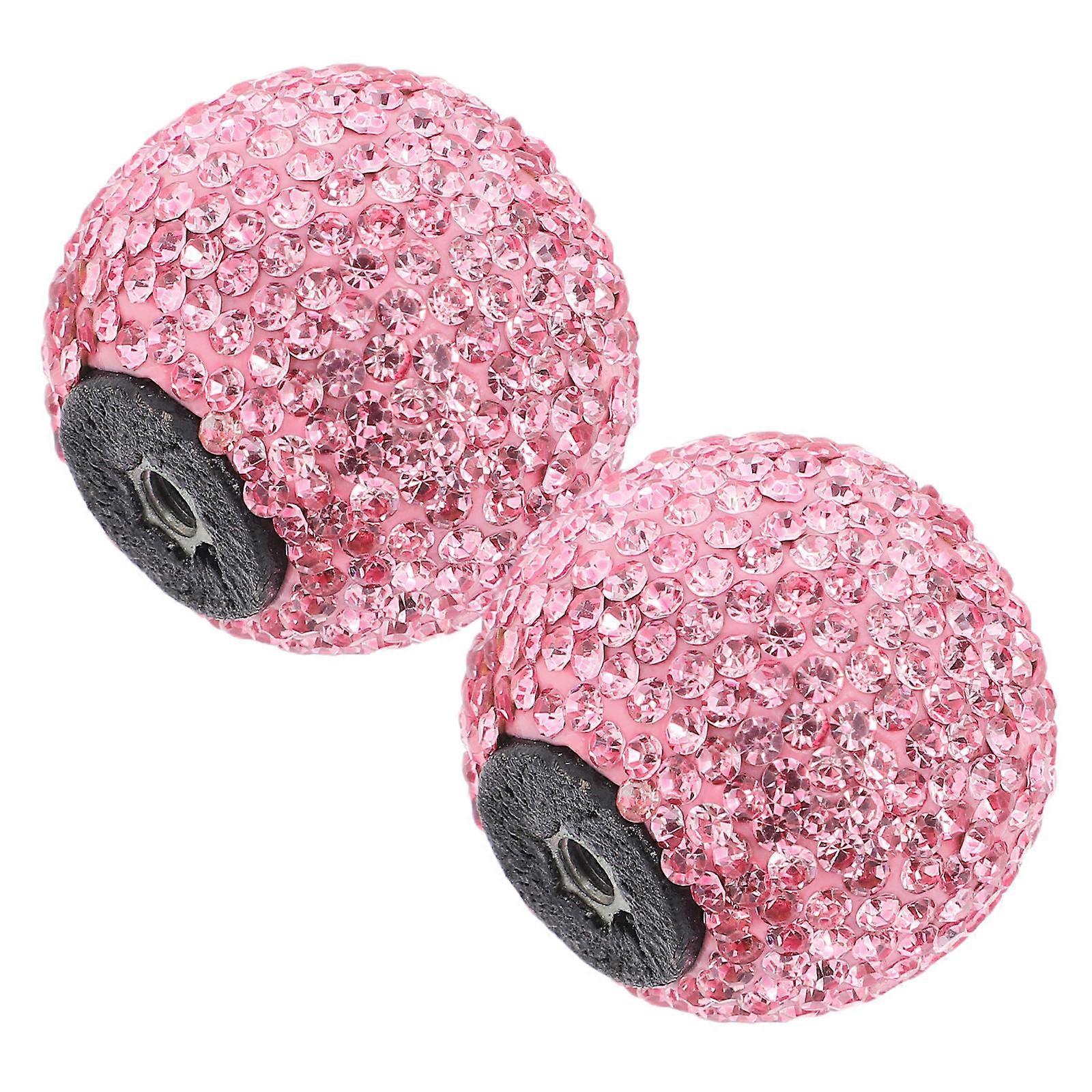 Cabinet Knobs Pink Crystal Drawer Pulls for Wardrobe Improvement 2Pcs