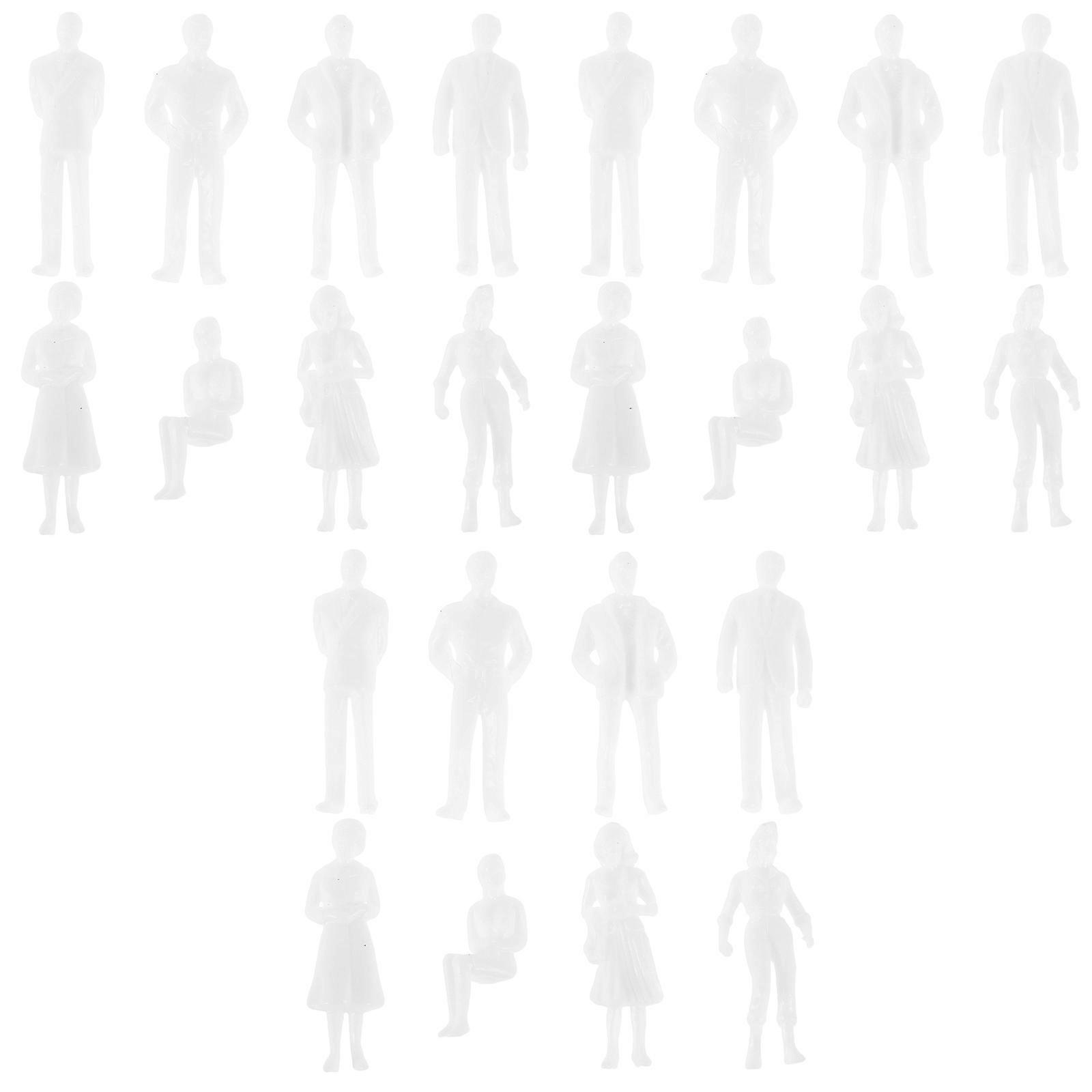 DIY People Model Figures for Decoration 25Pcs White Plastic Model Figurines
