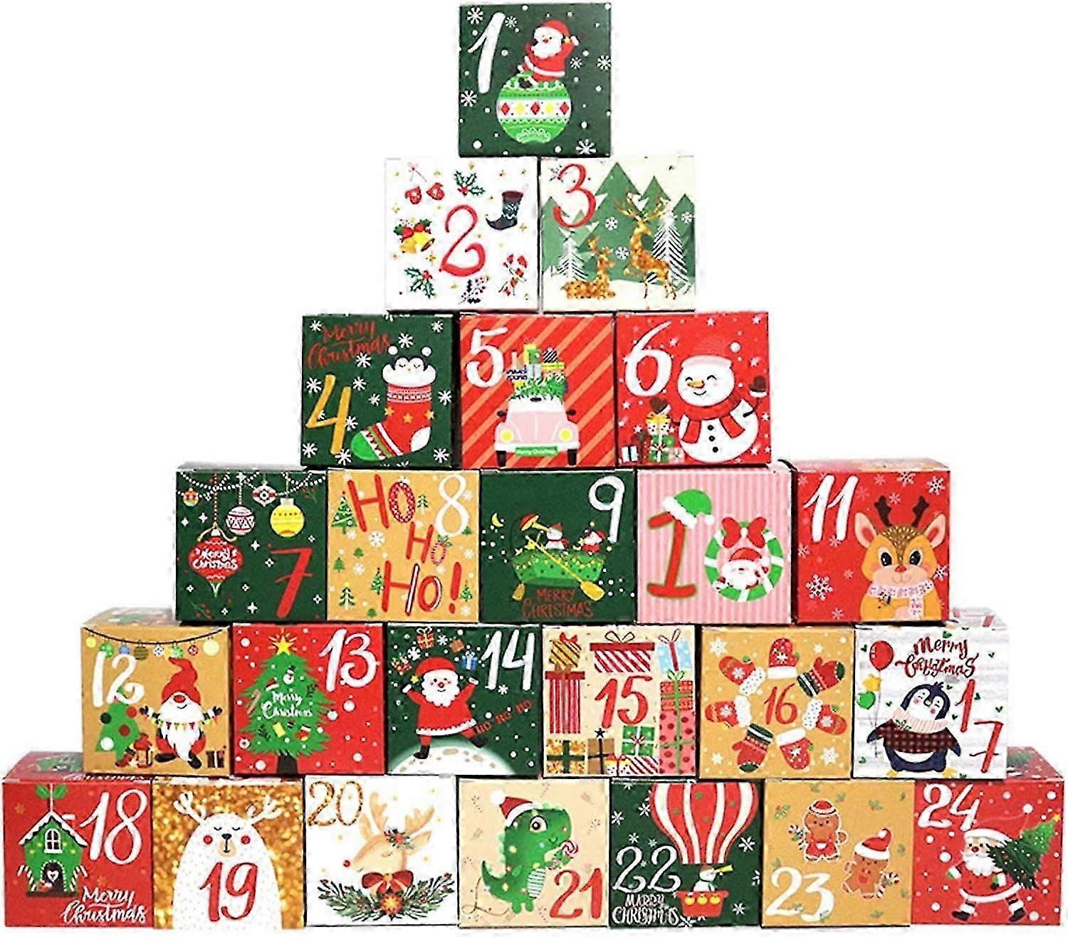 Holiday Countdown Decor with Wooden Advent Calendar for Tabletop