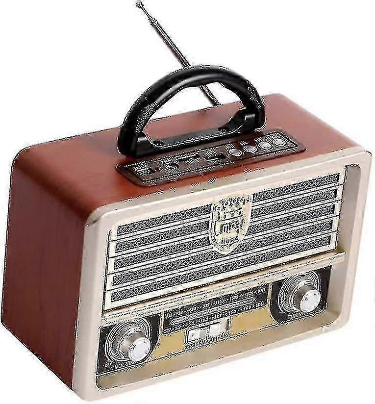 راديو خشبي ريترو ، راديو FM ، مشغل أقراص مضغوطة ، بأسلوب قديم الطراز ، باس قوي ، صوت صغير في الهواء الطلق بصوت عال