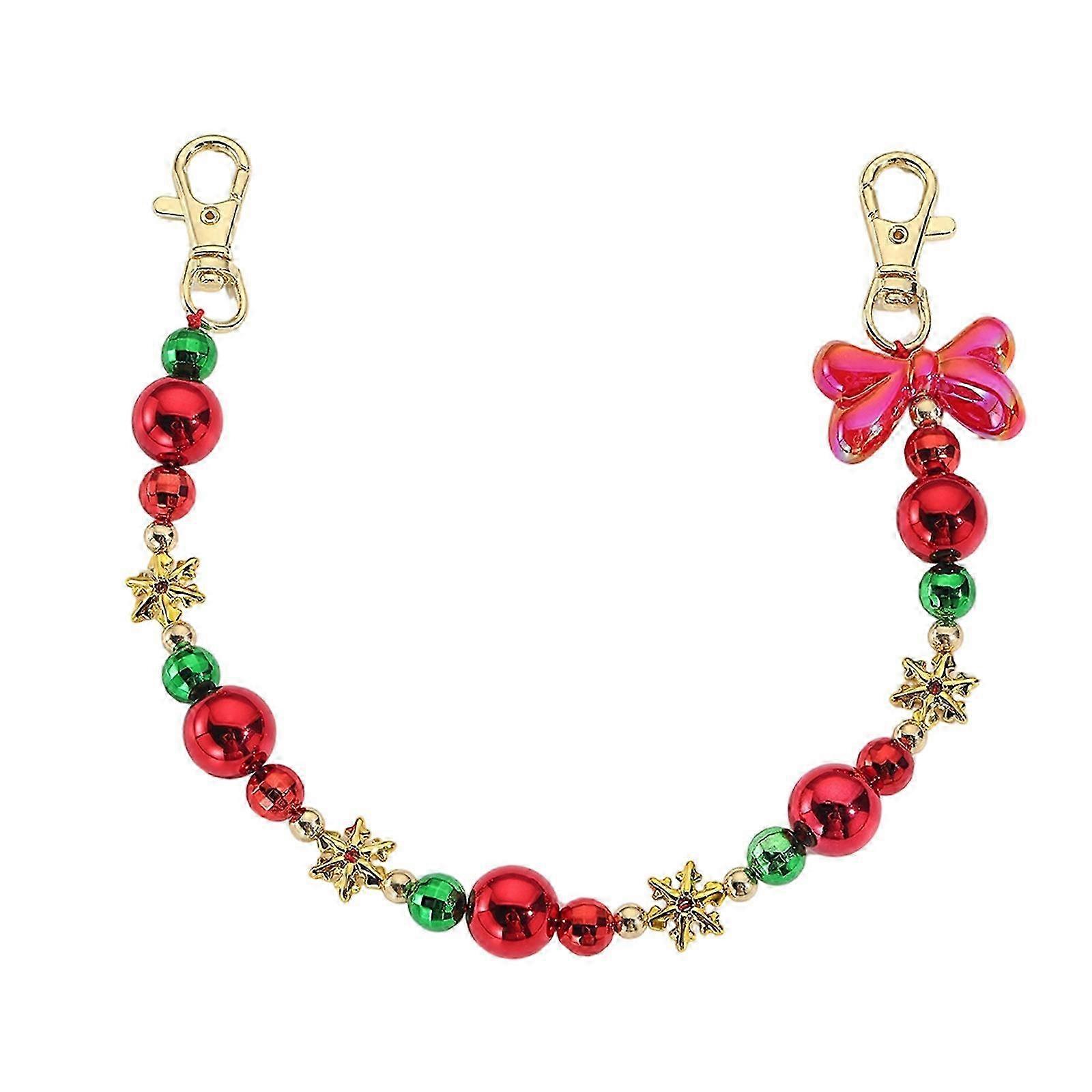 Portable Resin Keychain Decoration Featuring Snowflake Patterns Cute Christmas Key Holder Ideal For Stocking Stuffers Multicolor Edition 1121