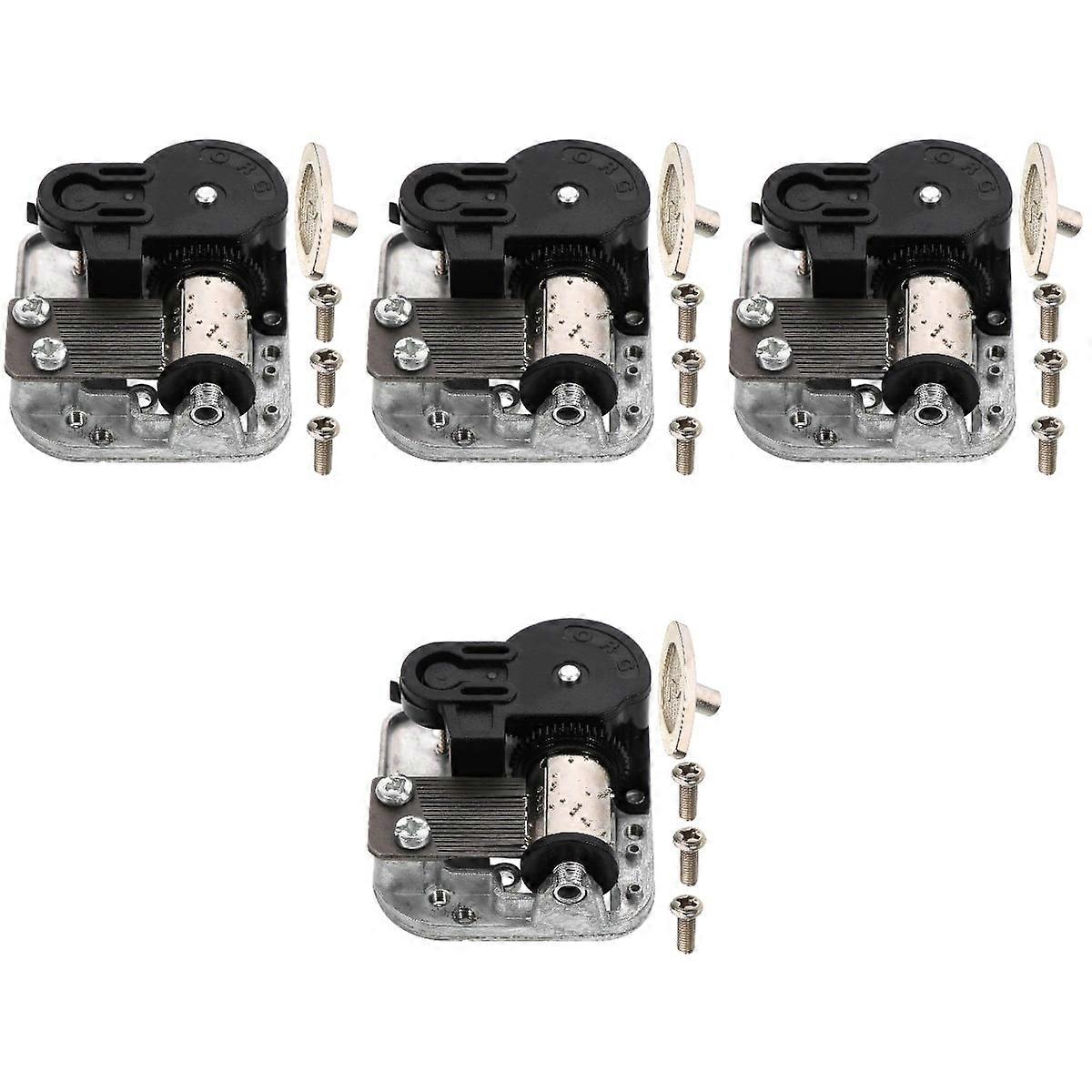 4pcs Musical Box Clockwork Musical Box Plastic Movement Part Replacement Mechanism