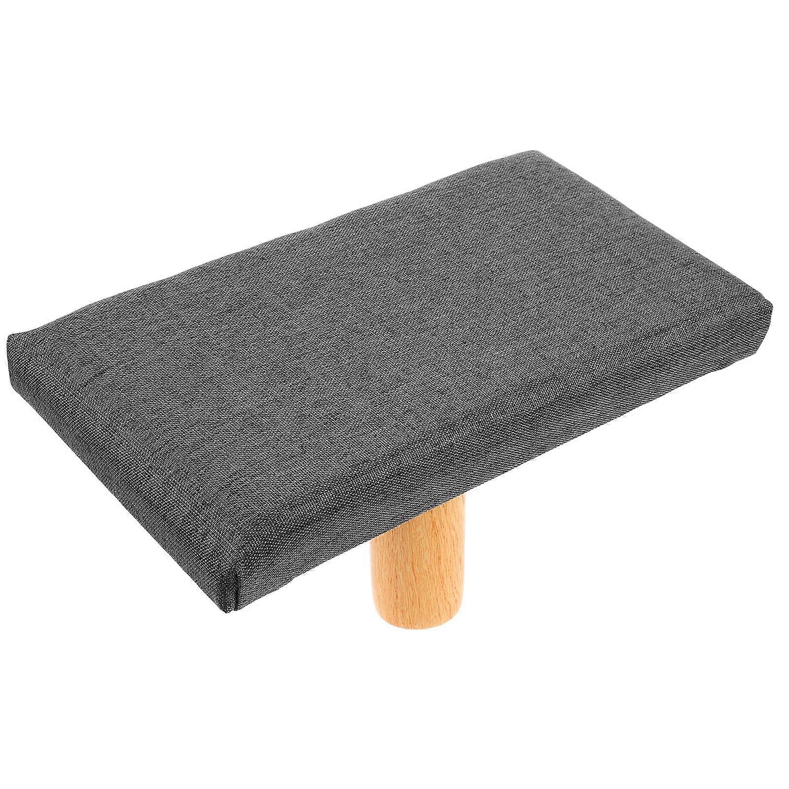 Meditation Bench Wood Stool for Kneeling Grey Cushion Support