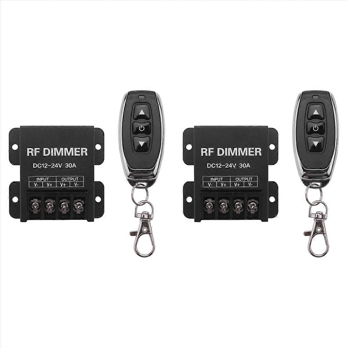 2X 12V LED Dimmer Wireless Brightness 3 Keys Remote Controller DC 12V-24V 30A 720W for 5050 Single C
