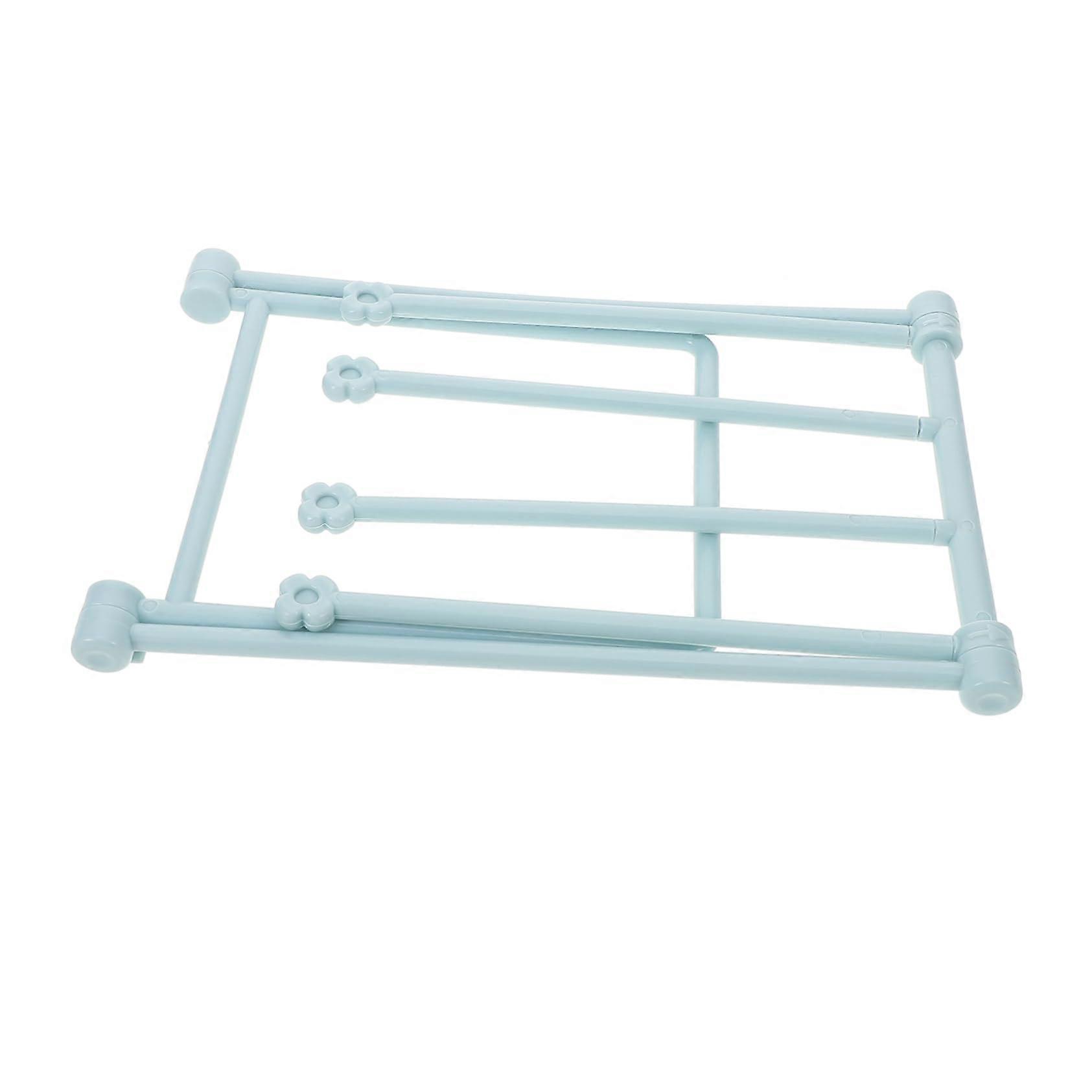 Foldable Towel Rack with Rods Space Saving Vertical Bathroom Clothes Drying Stand Organizer