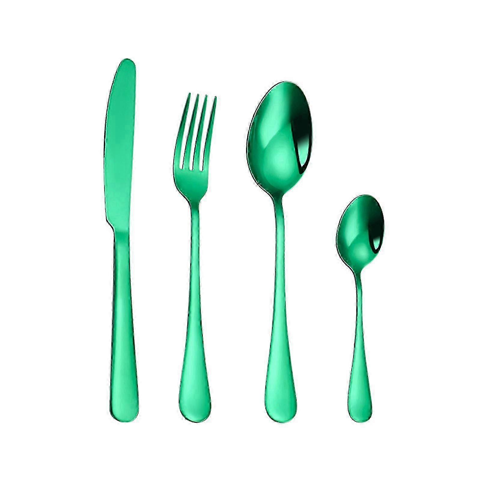 4pcs/set Exquisite Cutlery Set Corrosion Resistant Stainless Steel Smooth Edge Safe Use Scoop Fork For Daily Life f74