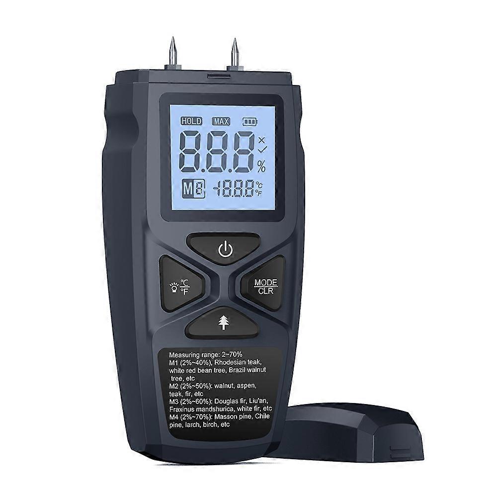 Digital Moisture Meter Handheld Wood Moisture Detector LCD Hygrometer Humidity Measurement for Timber Bamboo Paper Herbal