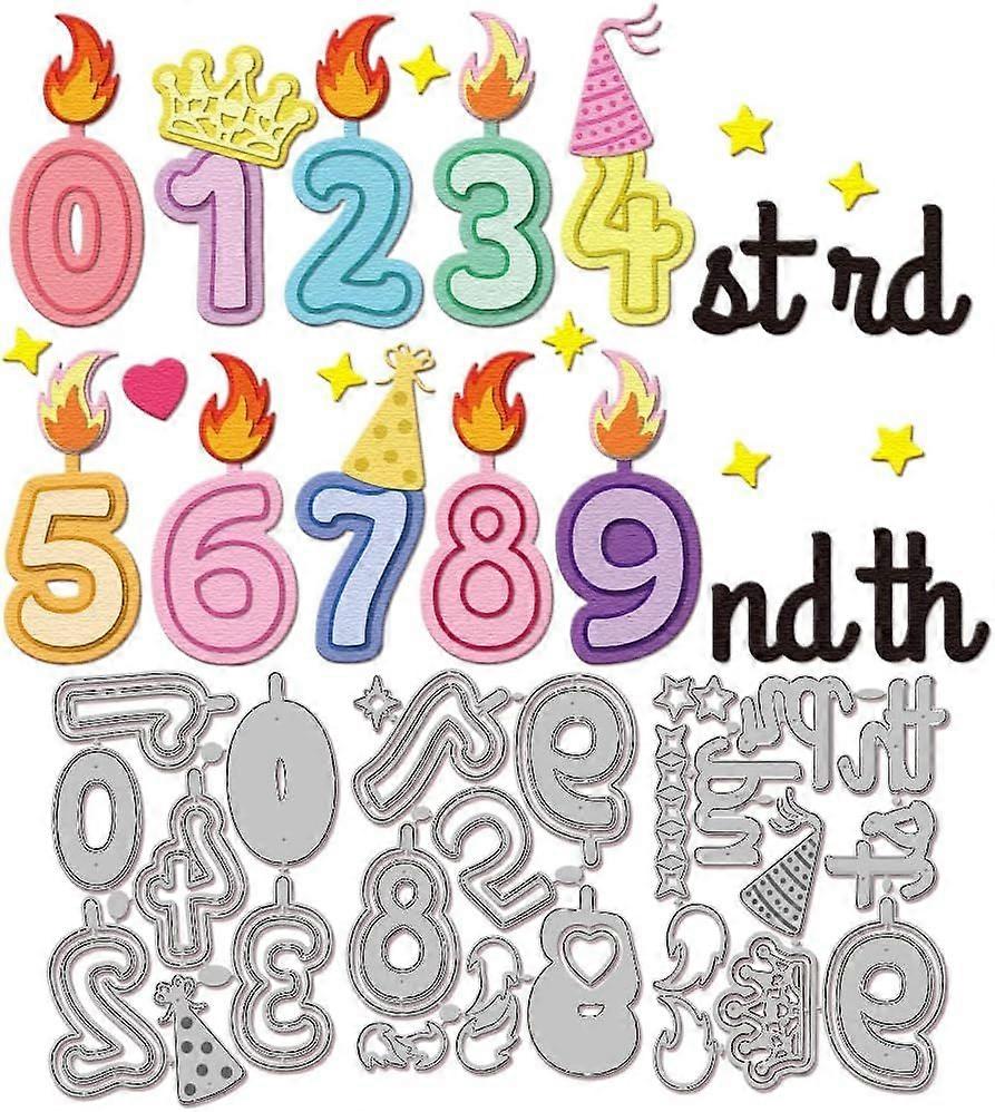 Birthday Numbers Cutting Dies for Card Making Birthday Dates Cut Die for DIY Scrapbooking Journal Embossing Paper Craft Decor