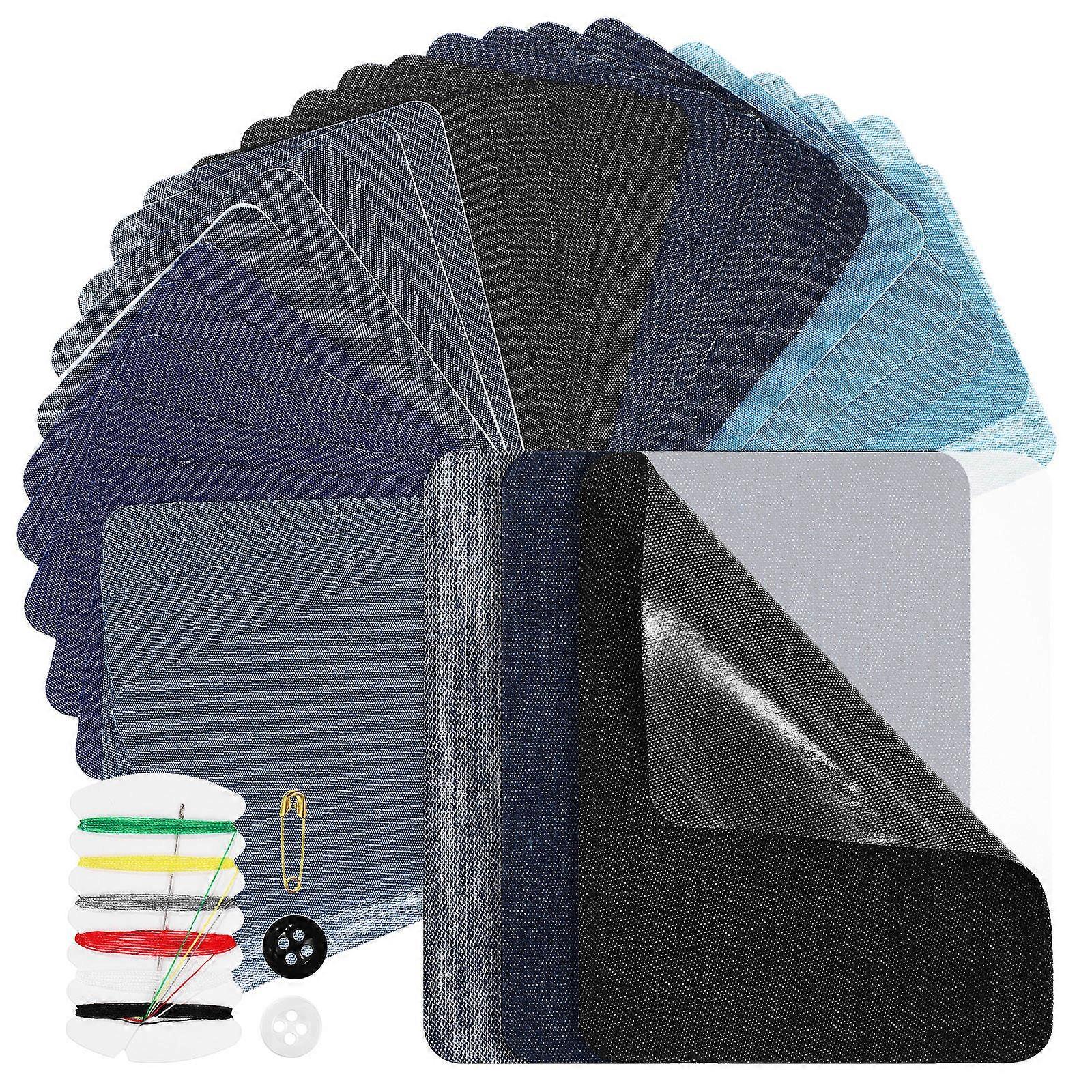 Jeans Patches No Sew Rectangular Reinforcement DIY Projects Clothes Menders 30Pcs