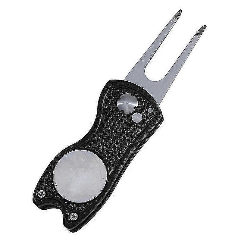 1pc Golf Folding Fork Aluminum Alloy Handle Mark Tool Spring Repair Fork Golf Training Accessory Divot Tool