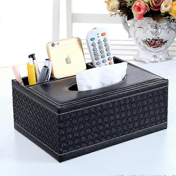 European leather extraction tissue box, household living room storage box, remote control multi-function storage tissue box