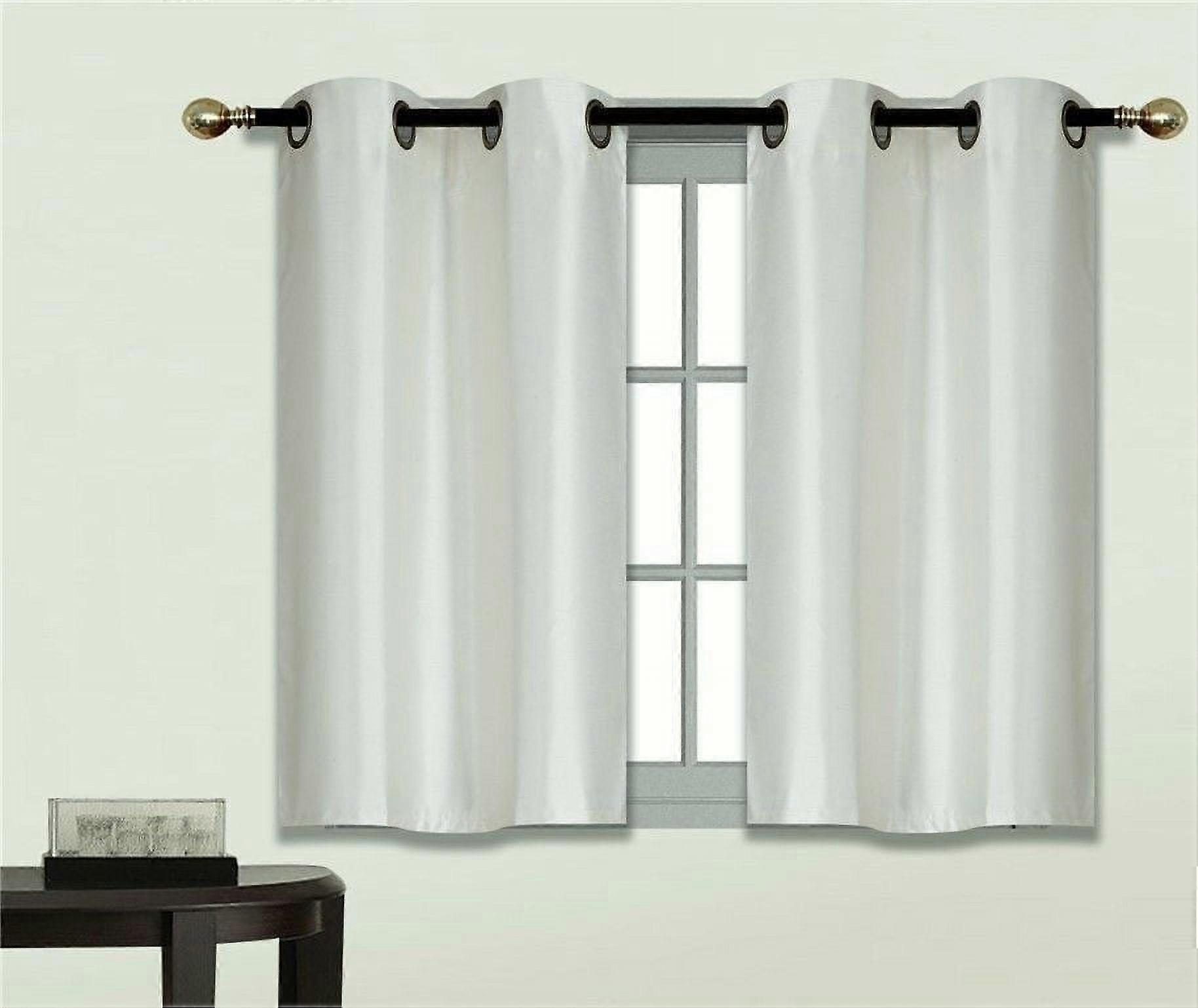KITCHEN WINDOW TIER SMALL WINDOW CURTAIN 2PC SOLID PANELS 30"X36" EACH (ELIO)
