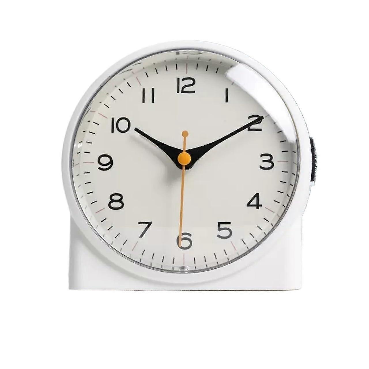 Alarm Clock for Bedroom, Silent Non Ticking Small Retro Desk Clock with Soft Night Light, Battery Operated