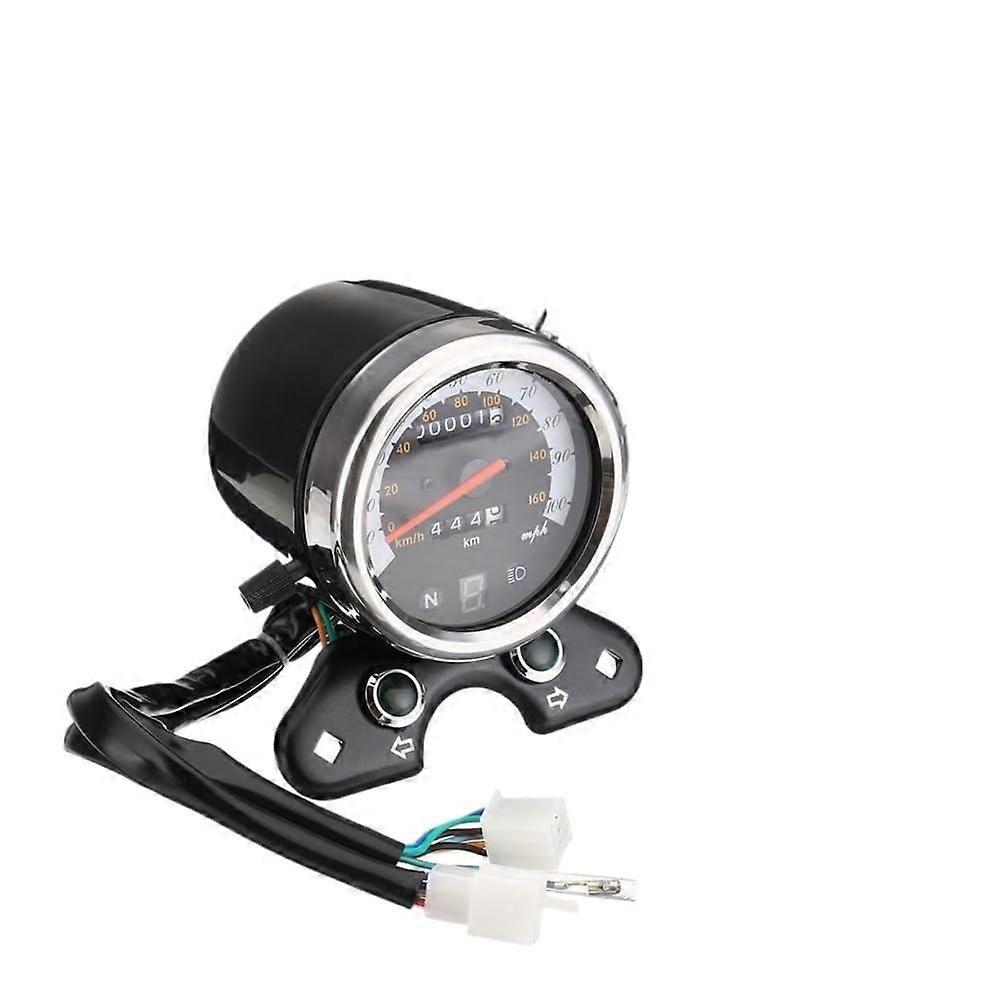 Universal Motorcycle Odometer Tachometer with Fuel Gauge, Dual Gauge Design, Accurate Mileage Tracking