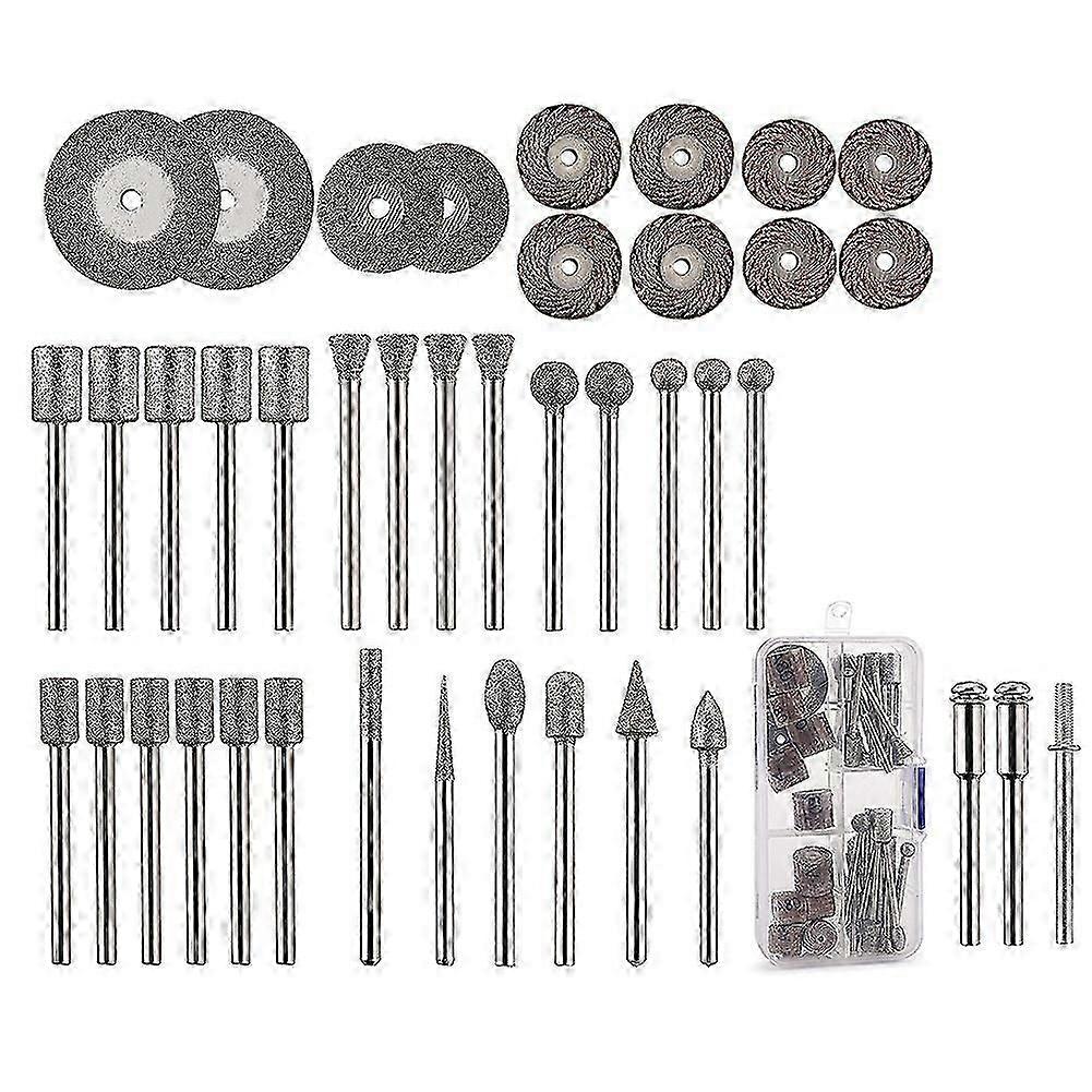 43Pcs Stone Carving Set,26 Diamond Burr Bits, 10 Impeller