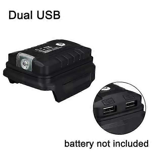Power Source for Makita Lithium-Ion Battery Fast Charging LED Light for Outdoor Use (FMY) Black Dual USB