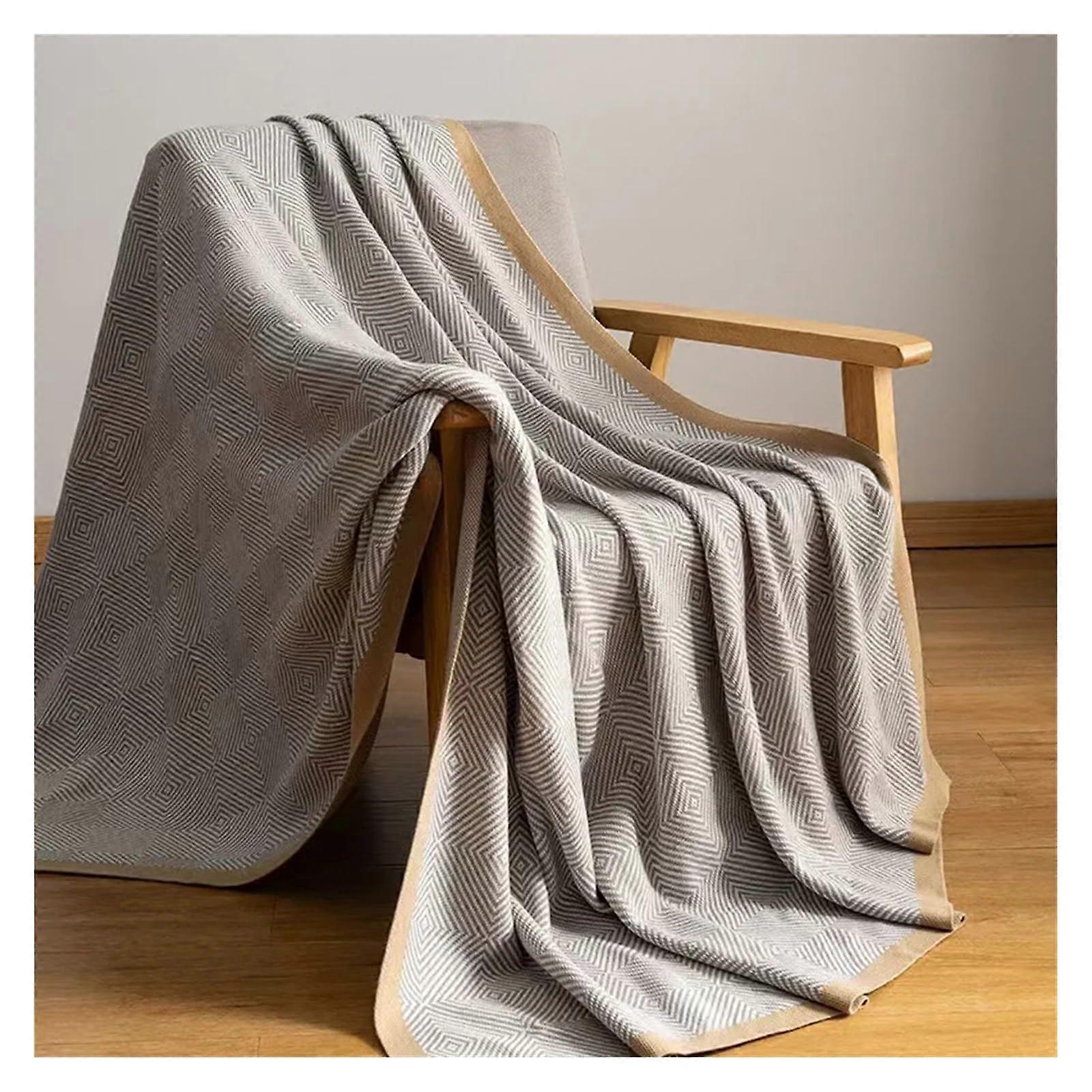 Soft Throw Blanket for Sofa and Bed, Large 150x200cm, Elegant Fish Bone Pattern, Luxurious Comfort