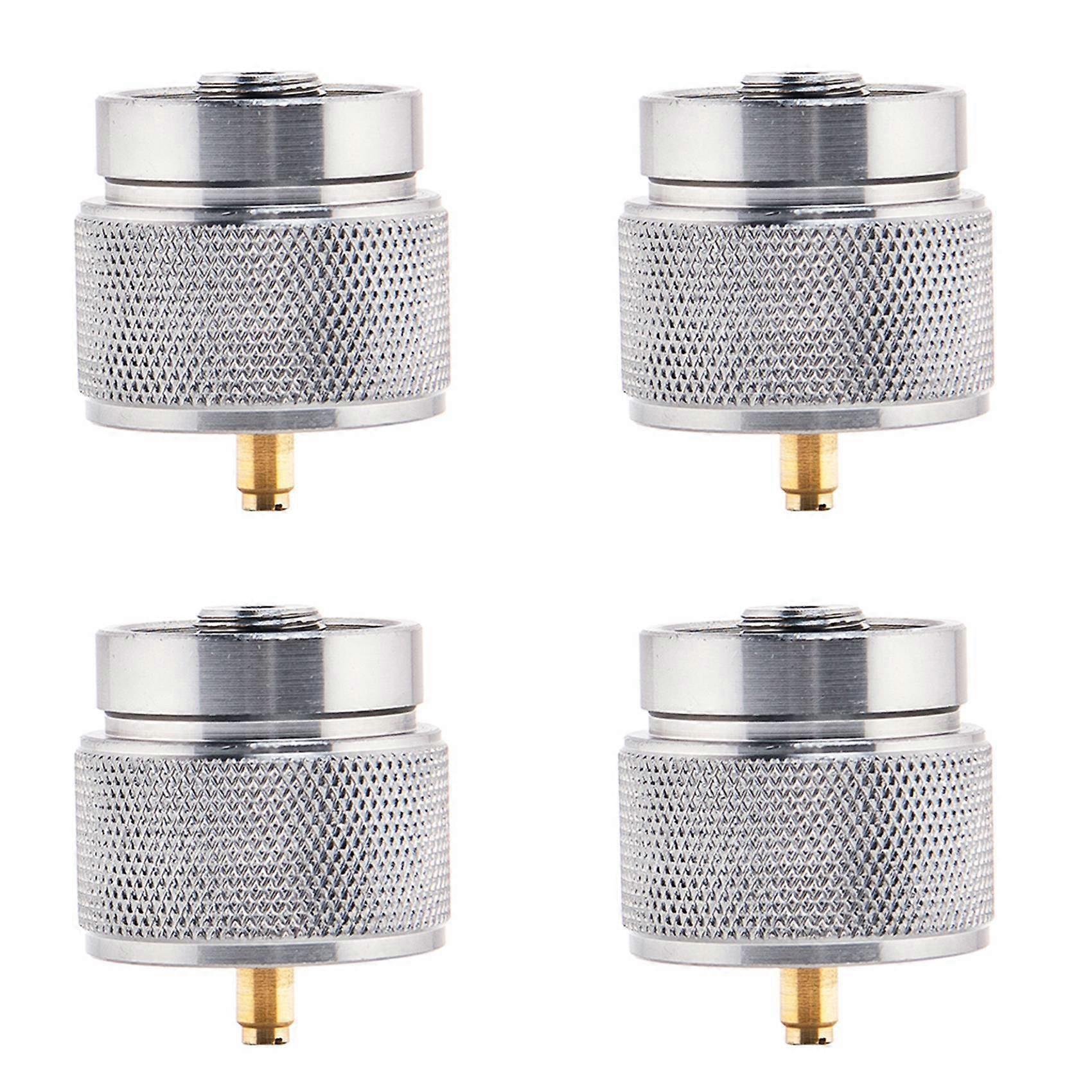 4X Camping Stove Adapter 1LB Propane Small Tank Input and A Lindal Valve EN417 Output Cylinder LPG Canister Convert