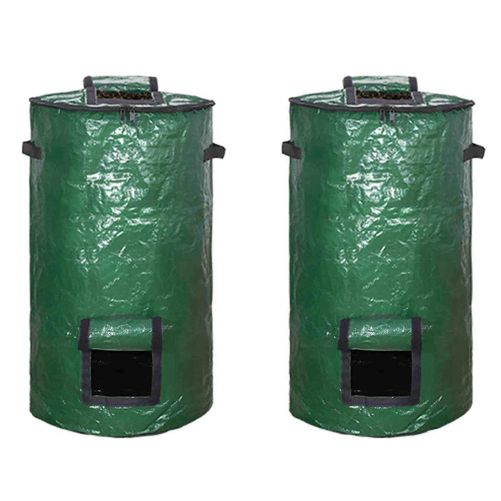 2X Compost Bin Bag, Fermentation Sealable Compost Bucket Garden Leaf Waste Compost Bag