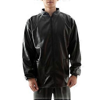 Men Windproof Faux Leather Jacket Pants Soft Biker Stretch Workwear Waterproof