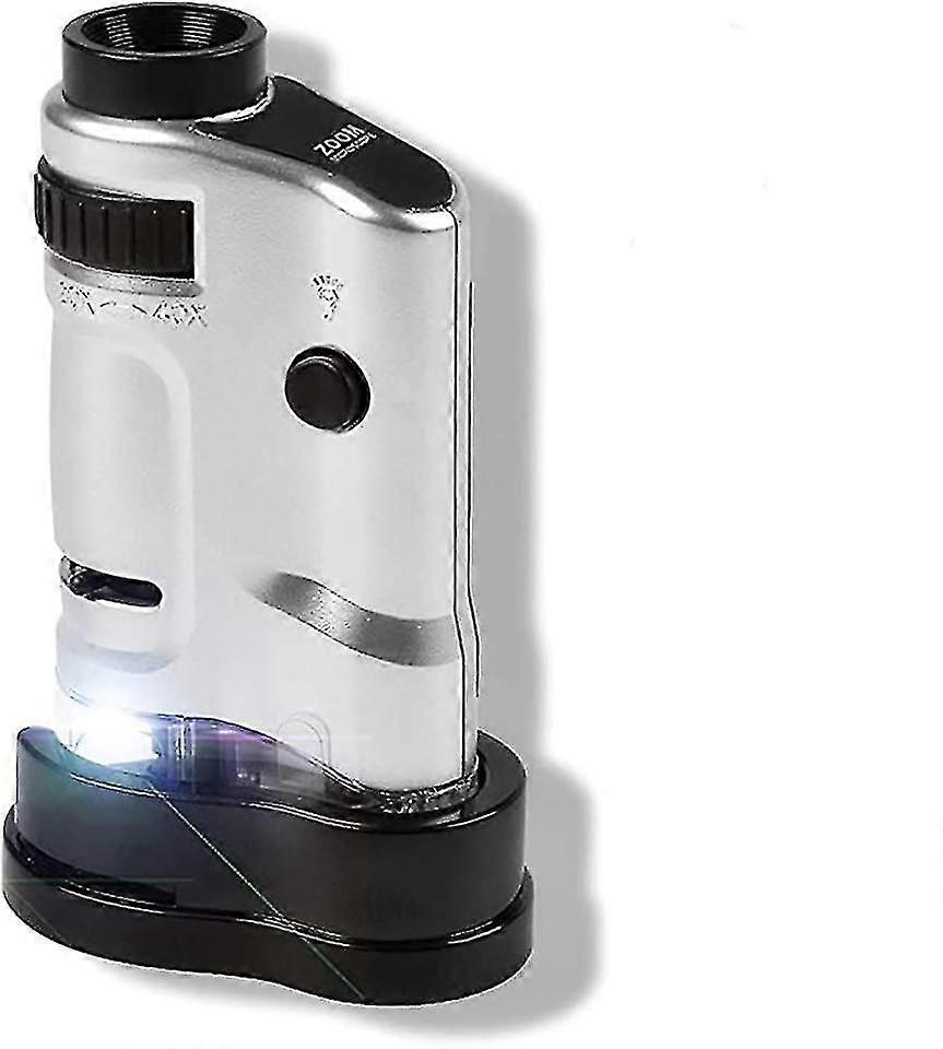 Pocket Microscope, Portable 20x Magnification Microscope Jewelers Loupe With Led Light