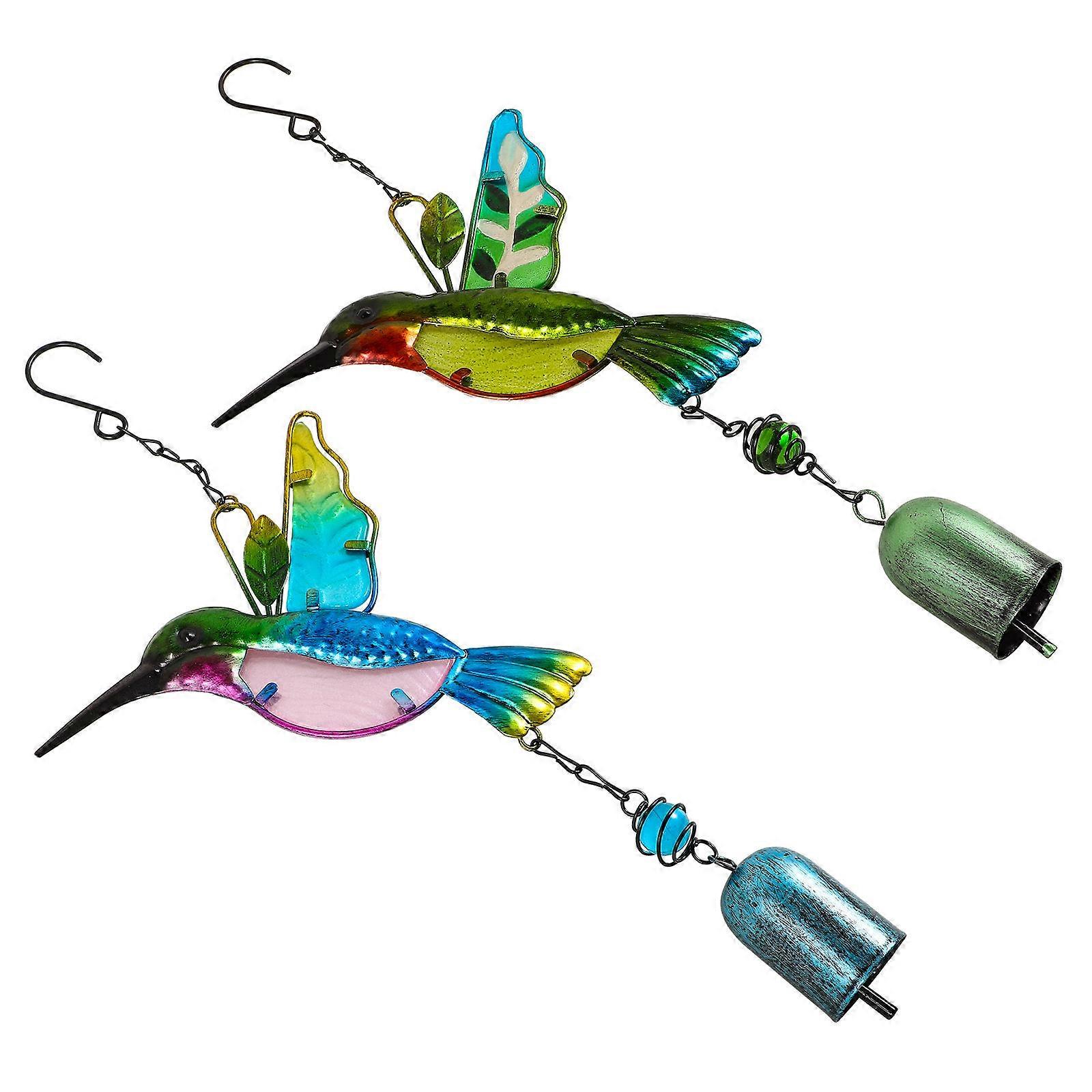 Hummingbirds Wind Chime Window Hanging for Garden Decor 2Pcs