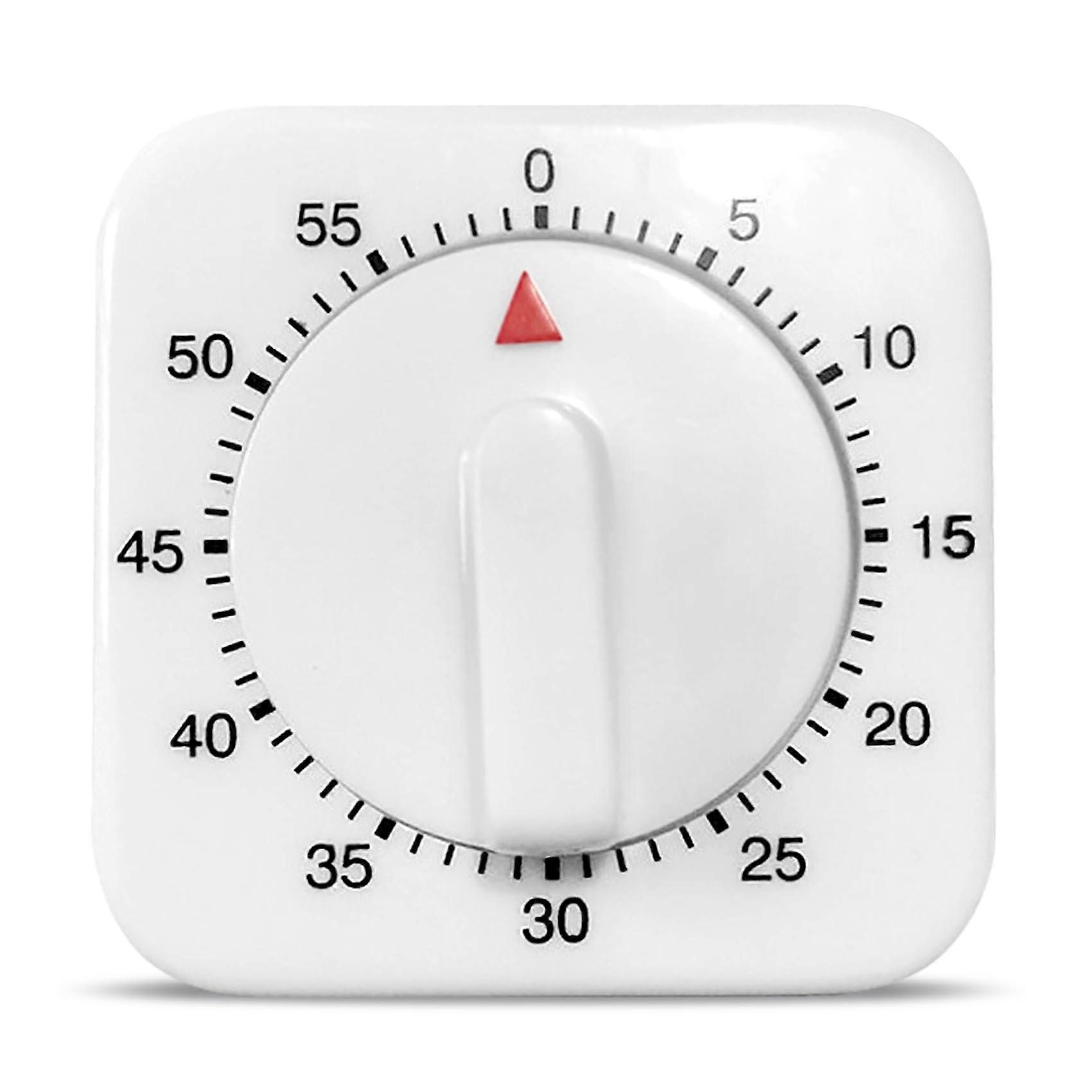 Kitchen Timer with Precise 60Minute Setting, White Mechanical Egg Timer for Cooking and Baking