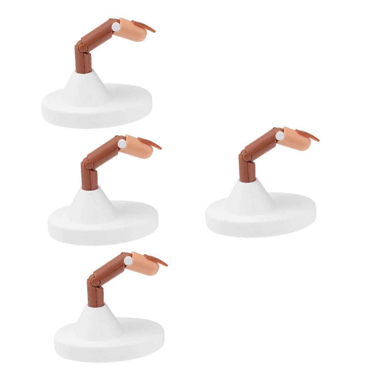 4 Sets Realistic Nail Practice Hand with Flexible Joints for Acrylic Manicure Training