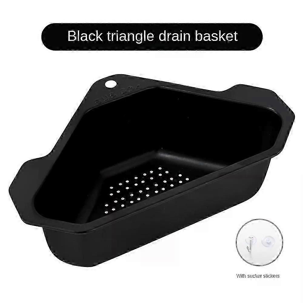 Triangular Kitchen Sink Drain Basket 304 Stainless Steel Filter Shelf Fruit Vegetable Sponge Drainer Storage Rack KitchenFixture
