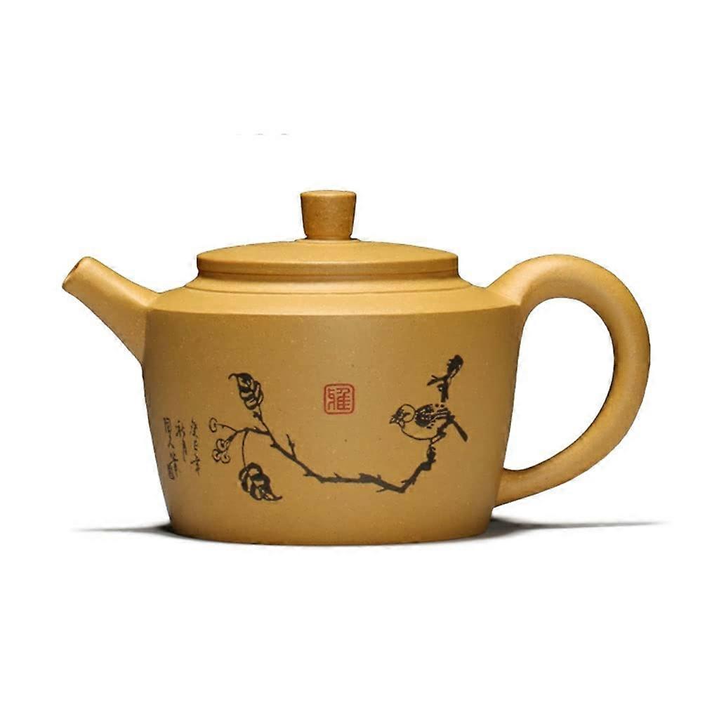 Handmade Purple Clay Teapot 220ml Yixing Craft Keeps Tea Fresh Creative Pattern for Loose Leaf Tea