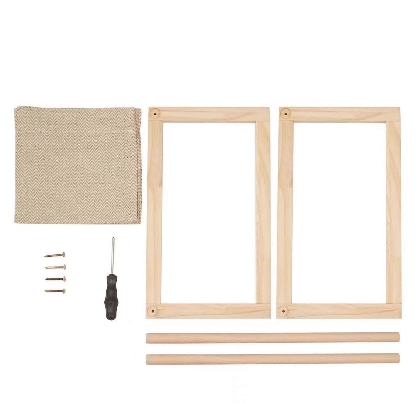 Cat Hammock Bed with Elevated AntiSlip Wooden Frame, Breathable Polyester for Indoor Cats