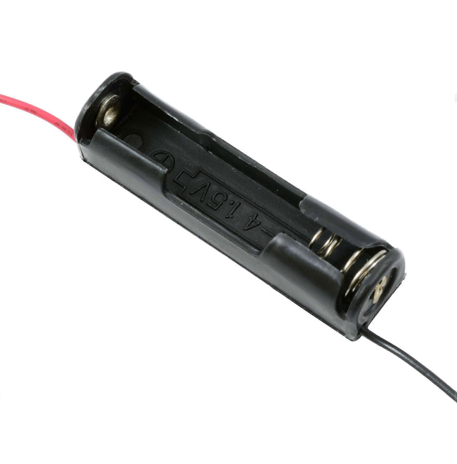 Single AAA Battery Holder with Wires, Open Style Compact Storage, PreWired 150mm Leads