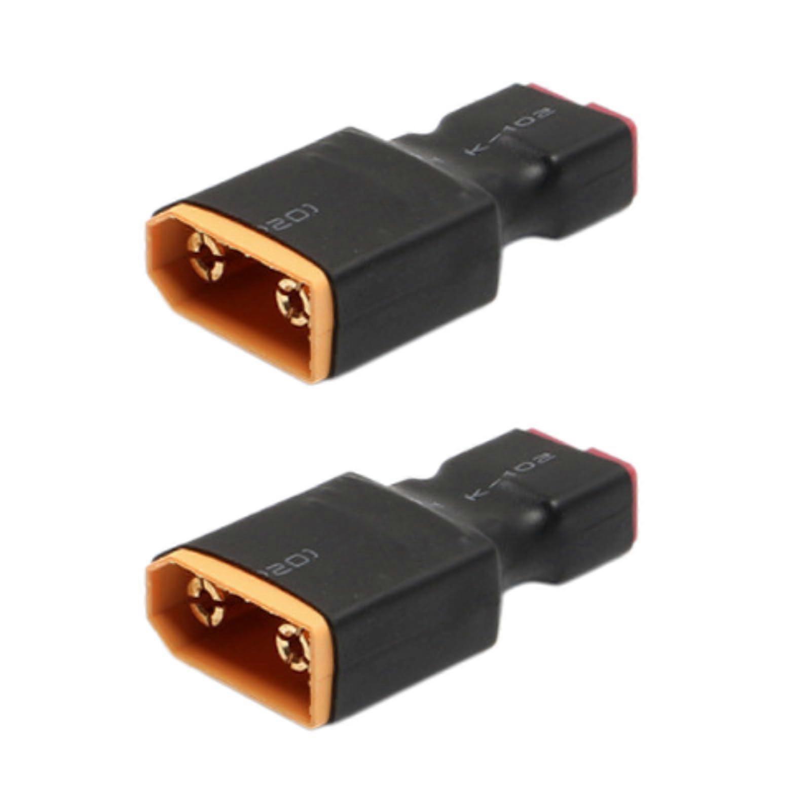 2 Pcs XT90 Male to Deans T Compatible Female Adapter Quick Plug Conversion for RC Battery Secure Connection