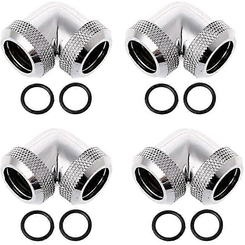 PC Water Cooling Fitting, G1/4 Thread 90 Degree Elbow Connector Fitting Duel Compression For Computer Water Cooling 10pcs