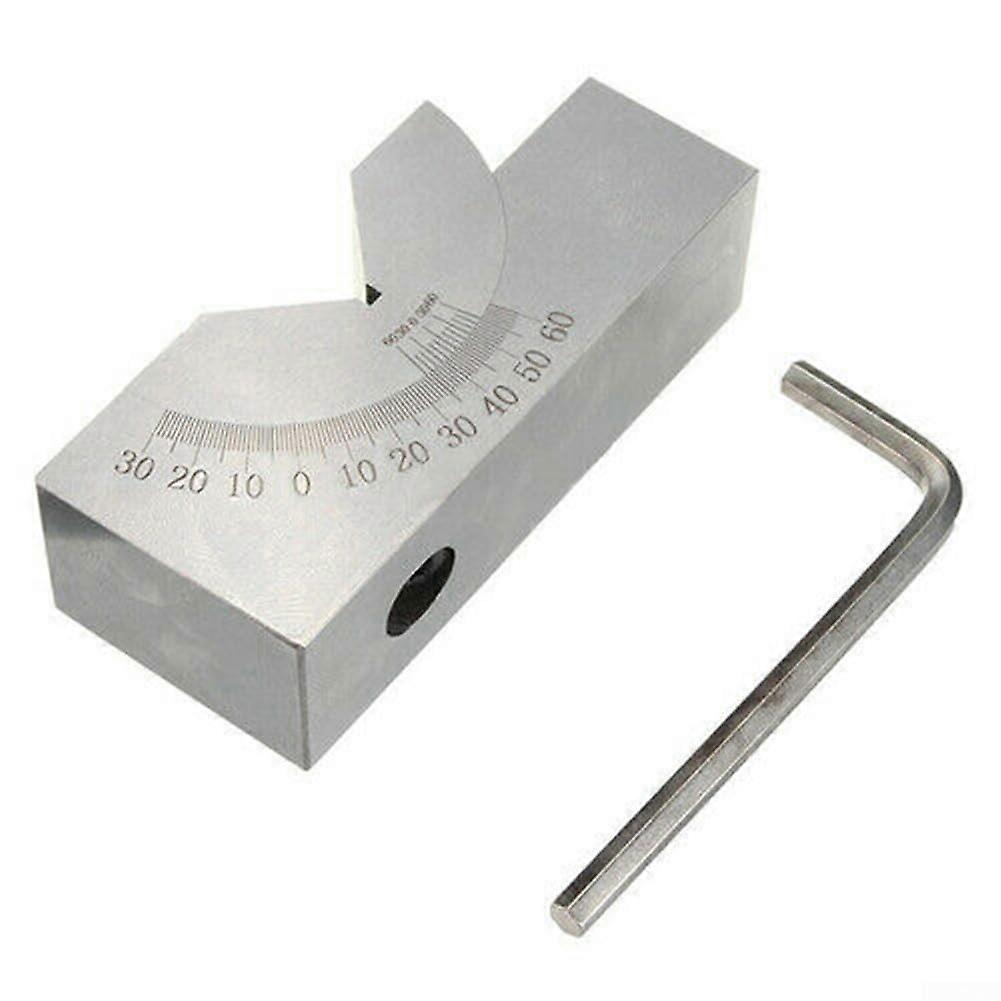 Nickel Plated Adjustable V Block with Precise Tilt Adjustment and Readable Nonius Scale for Machinists