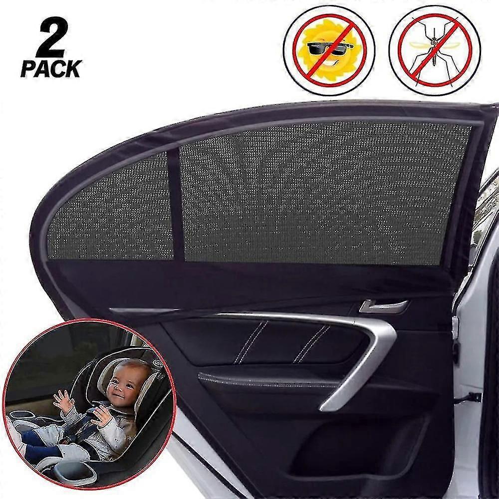 2pcs Car Uv Protection Auto Back Side Window Sun Shade Mesh Net Universal