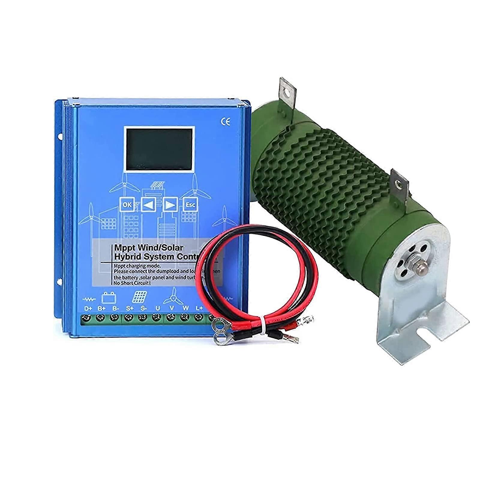2000W MPPT Hybrid Wind Solar Charge Controller 12V/24V/48V with LCD Display for Off Grid System