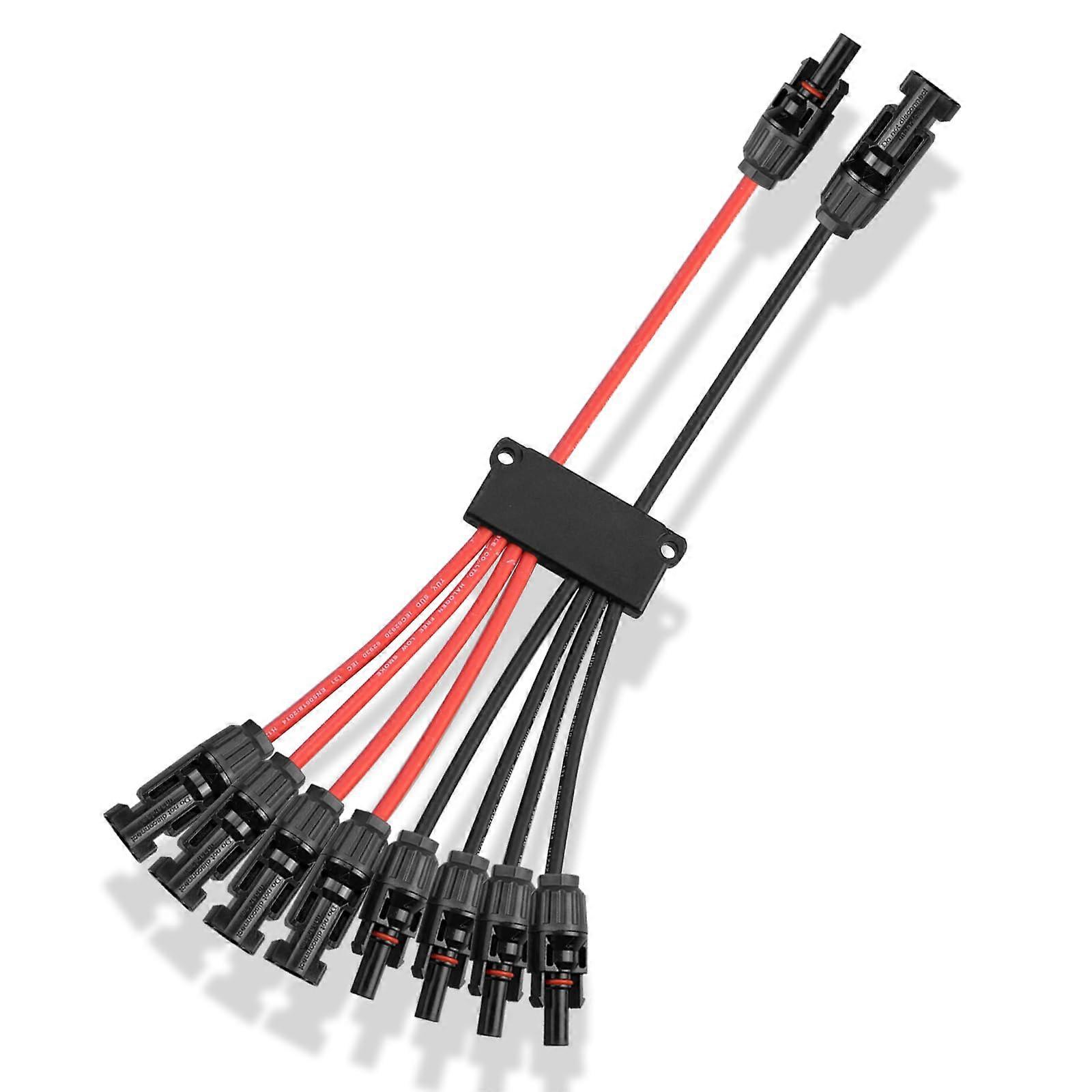 Solar Panel Connector 8 to 2 Y Branch Waterproof Splitter for Parallel Panel Wiring