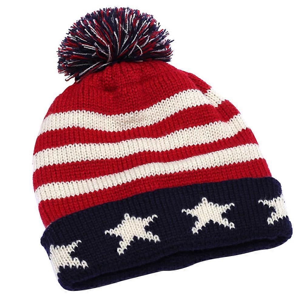 Knitting Hat Winter Wool Hat for Warmth 1Pcs Red Woolen Knitted Beanie